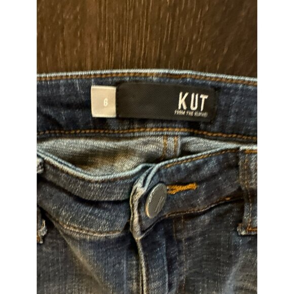 Kut From The Kloth Amy Crop Straight Leg Rolled Raw Hem Jeans Size 6 - Picture 3 of 11